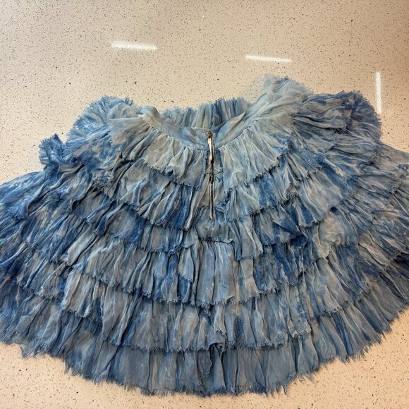 DOLCE & GABBANA Silk Skirt Blue Ruffle Mini Skirt Layered Lolita Skirt - Picture 5 of 8